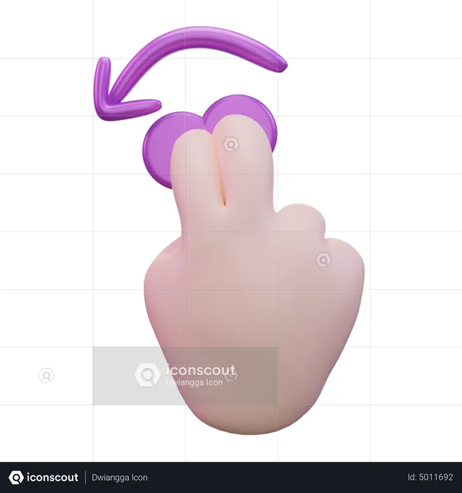 Tap Rotate Left Hand Gesture  3D Icon