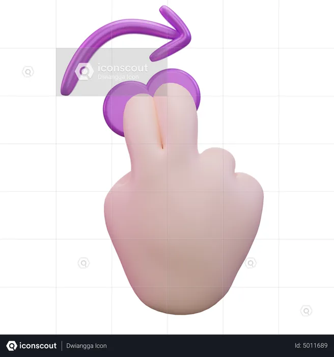 Tap Rotate Right Hand Gesture  3D Icon