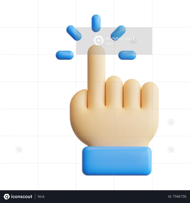 Flick Up Finger Gesture 3D Icon download in PNG, OBJ or Blend format