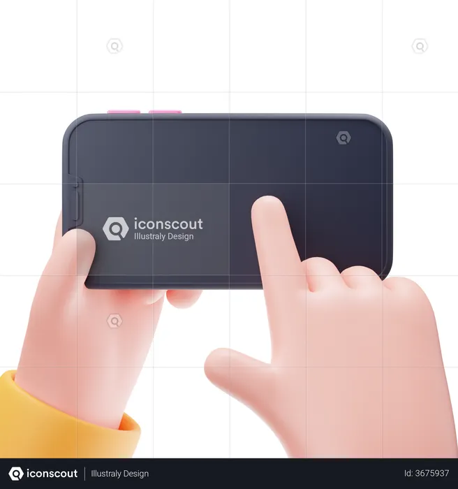 Tapping on mobile screen  3D Illustration
