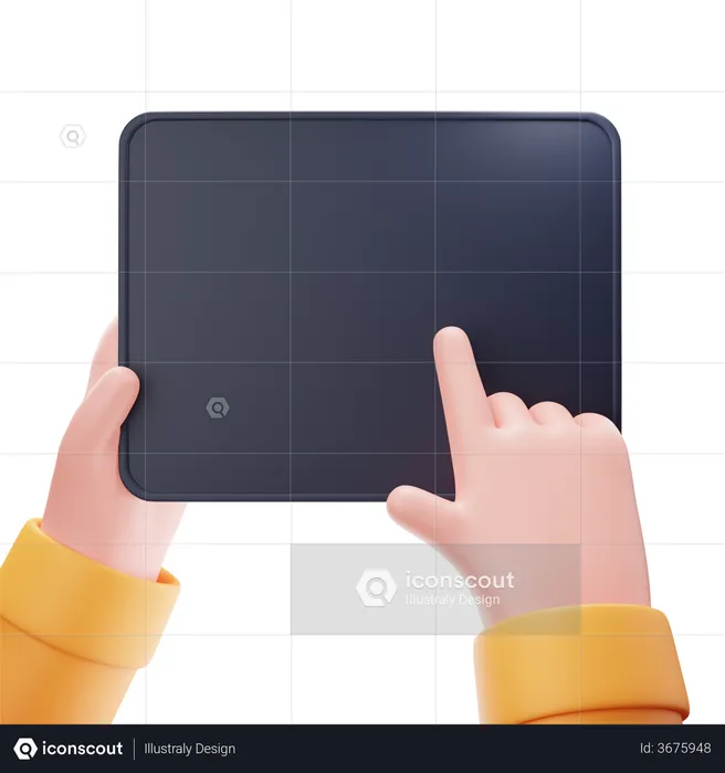 Tapping on Screen  3D Illustration