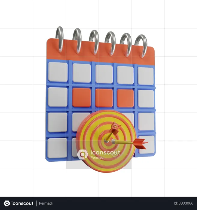 Target Calendar  3D Illustration