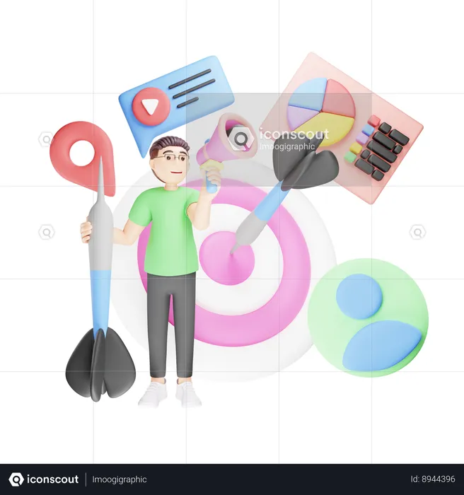 Target Marketing  3D Illustration