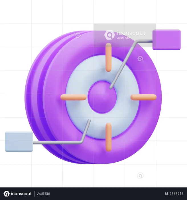 Target Project Management  3D Icon