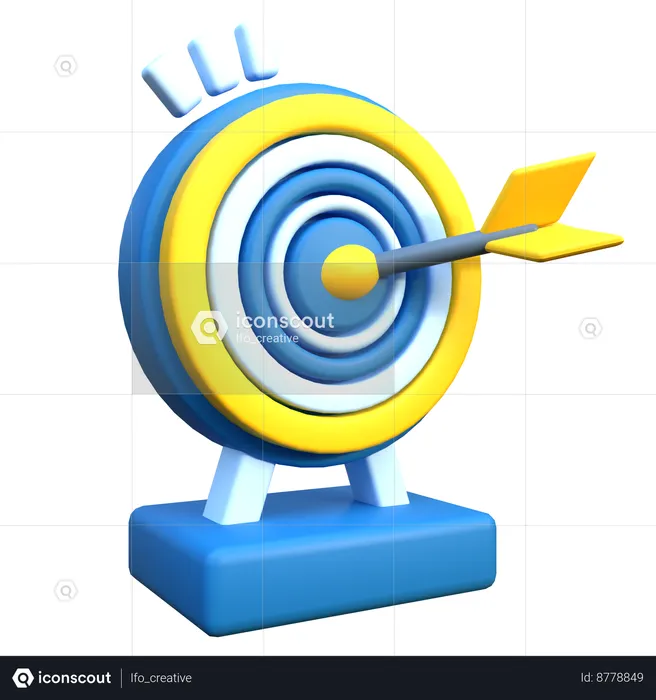 Target Symbolizing Goals  3D Icon