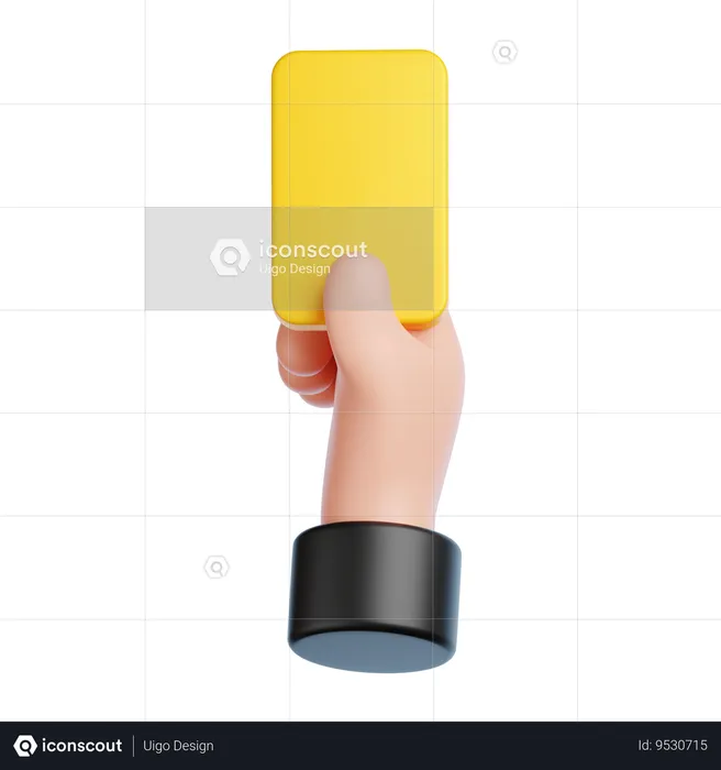 Tarjeta amarilla  3D Icon