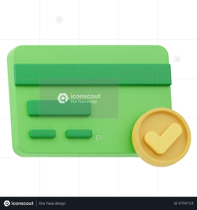 Tarjeta de crédito aprobada  3D Icon