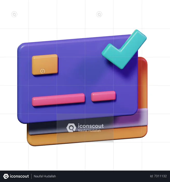 Tarjeta de crédito aprobada  3D Icon