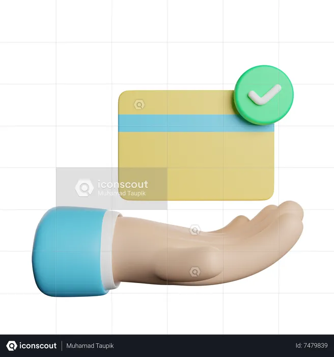 Tarjeta de crédito aprobada  3D Icon