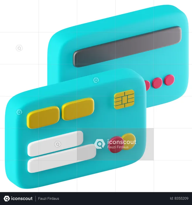 Tarjeta de crédito dos lados  3D Icon