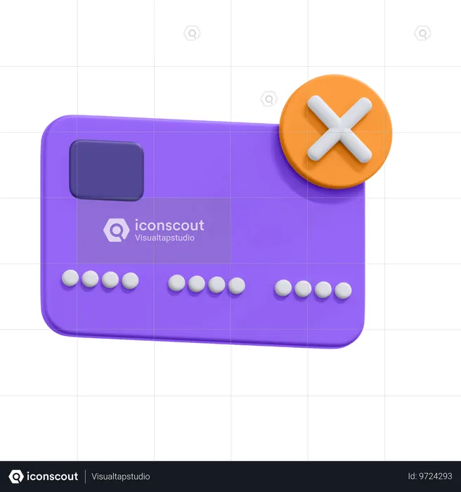 Tarjeta de credito denegada  3D Icon