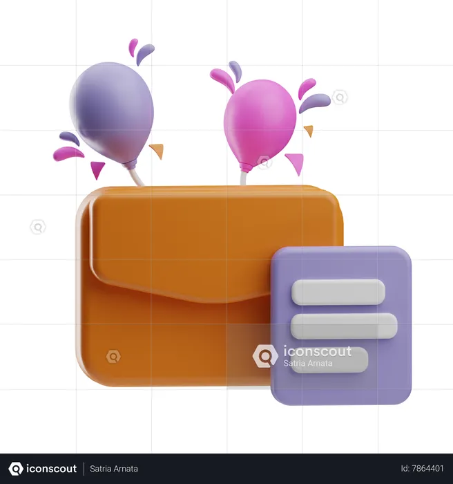 Tarjeta de cumpleaños  3D Icon