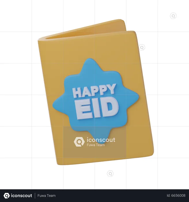 Tarjeta de felicitación eid  3D Icon