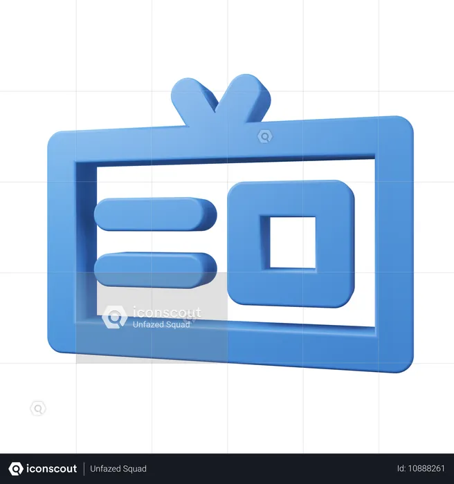 Tarjeta de identificación  3D Icon