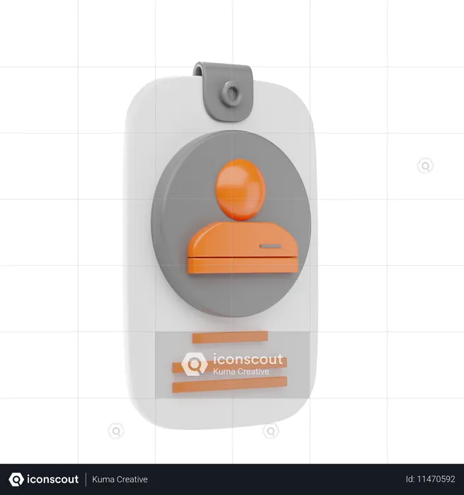Tarjeta de identificación  3D Icon