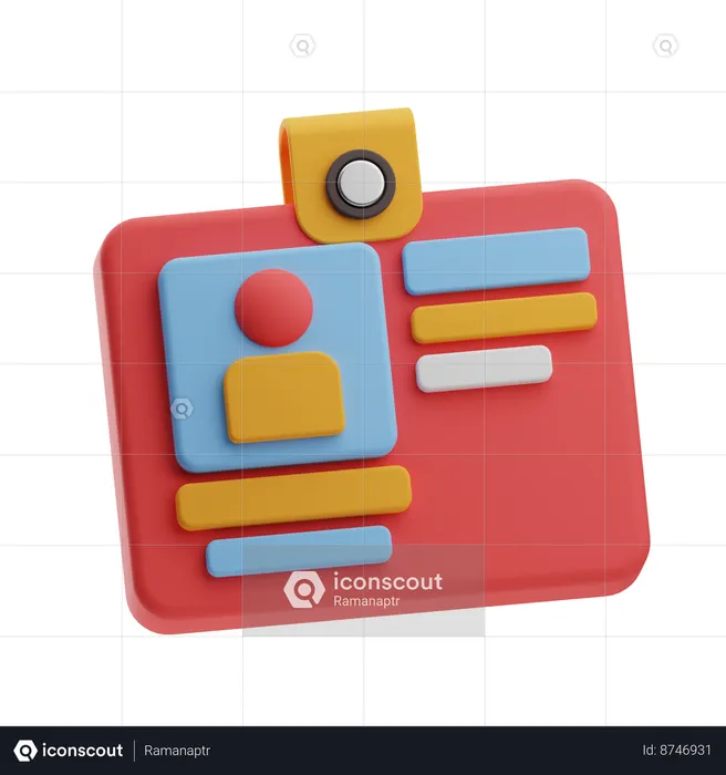 Tarjeta de identificación de empleado  3D Icon