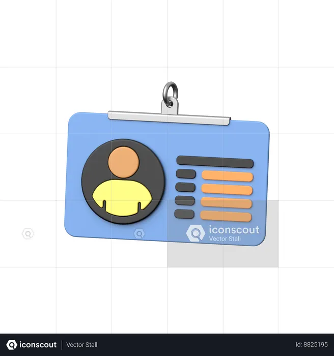 Tarjeta de identificación comercial  3D Icon