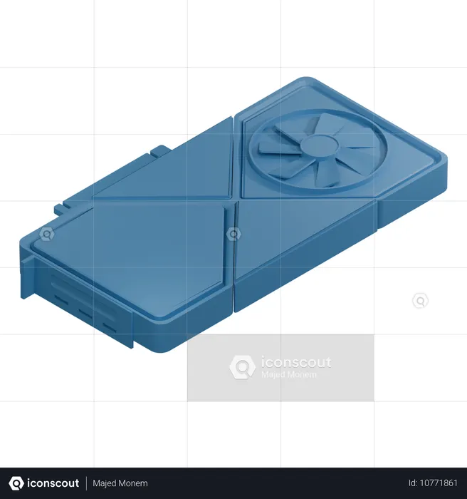 Tarjeta gráfica de un solo ventilador  3D Icon