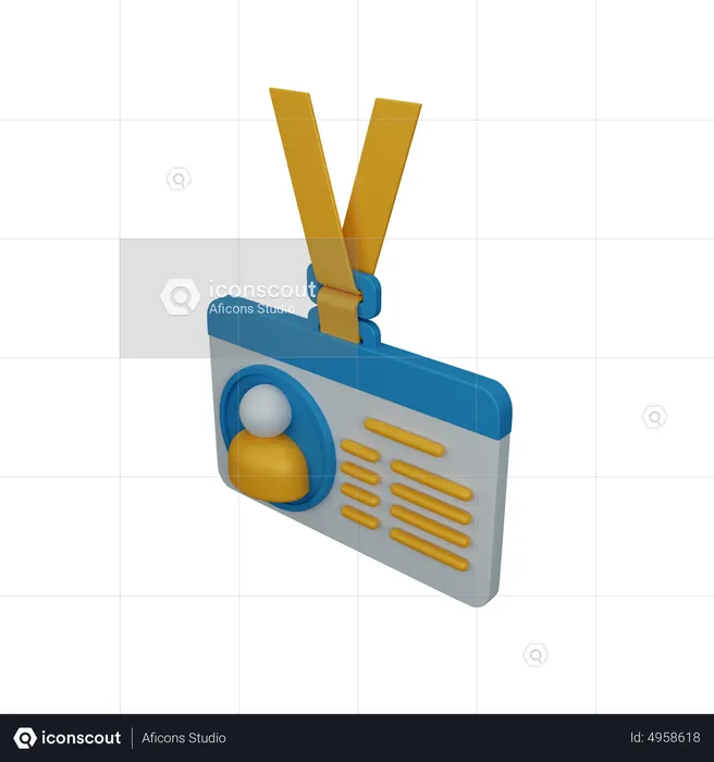 Tarjeta de identificación  3D Icon