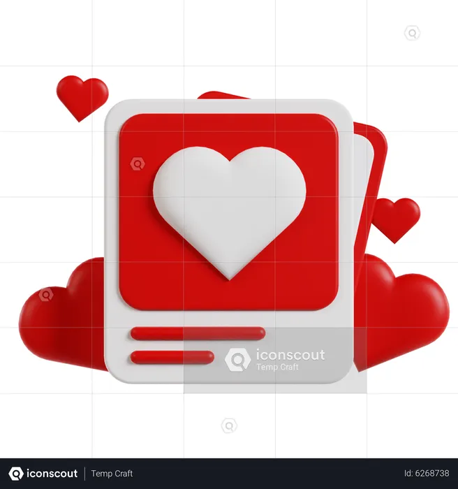 Tarjeta postal de san valentín  3D Icon