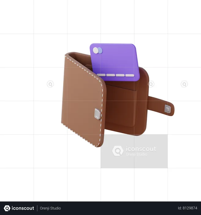 Billetera de tarjeta  3D Icon