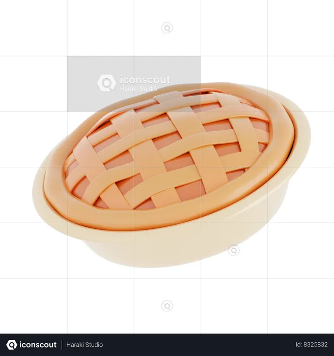 Tarta de manzana  3D Icon