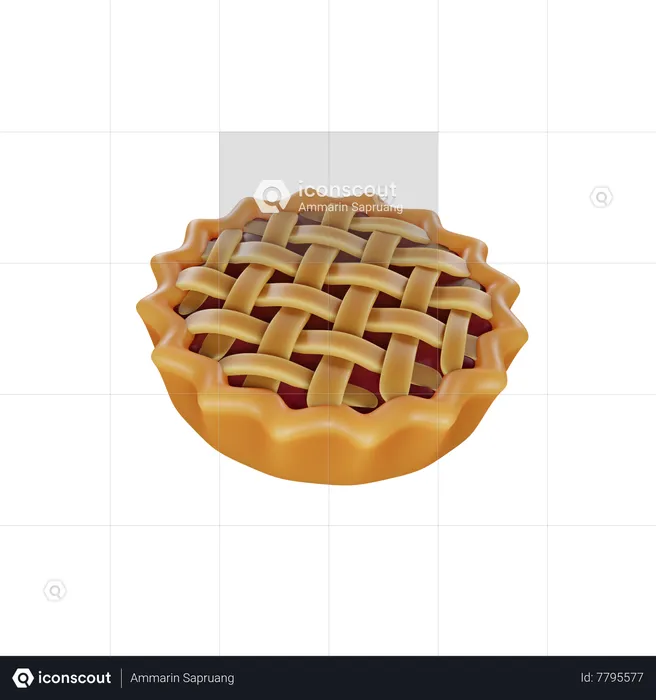 Tarta de manzana  3D Icon