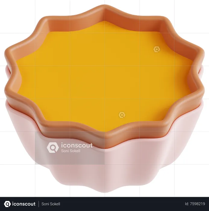 Tarte aux œufs  3D Icon