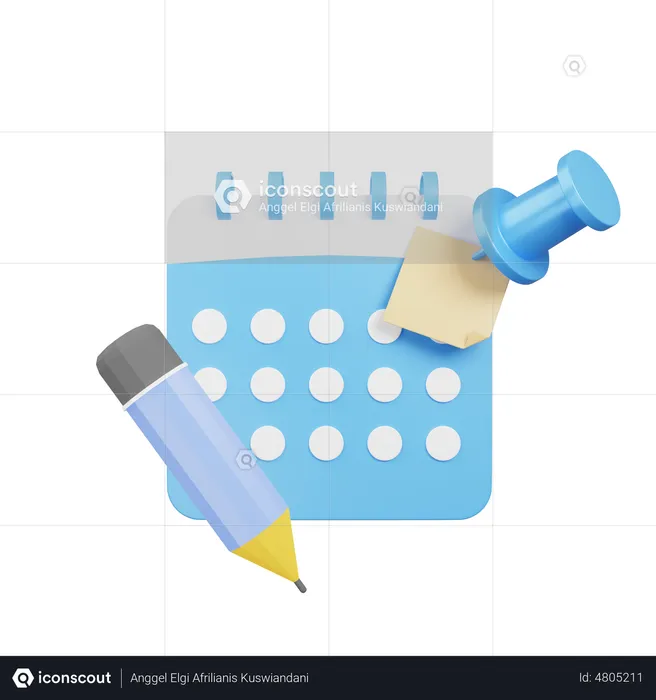 Task Calendar  3D Illustration