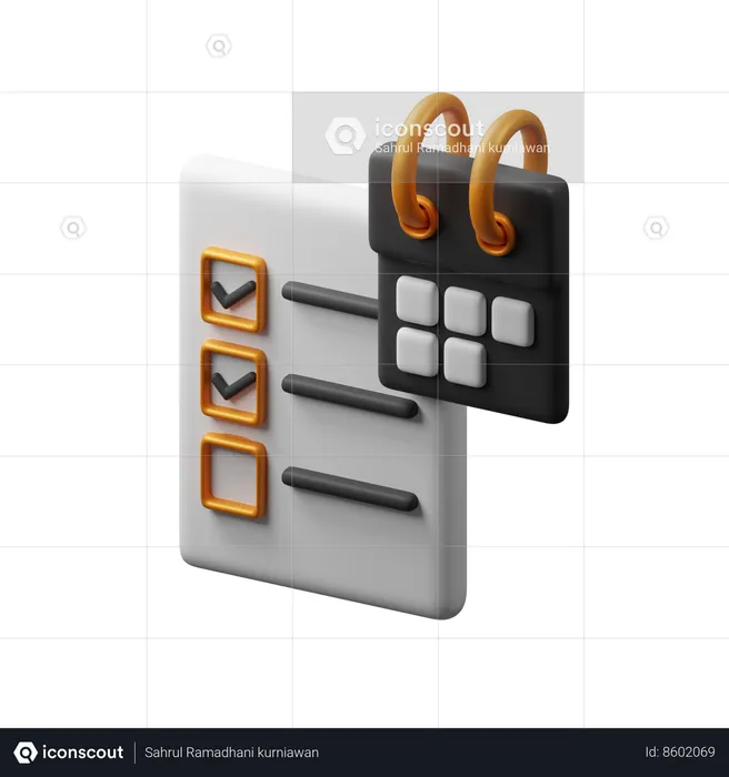 Task schedule  3D Icon