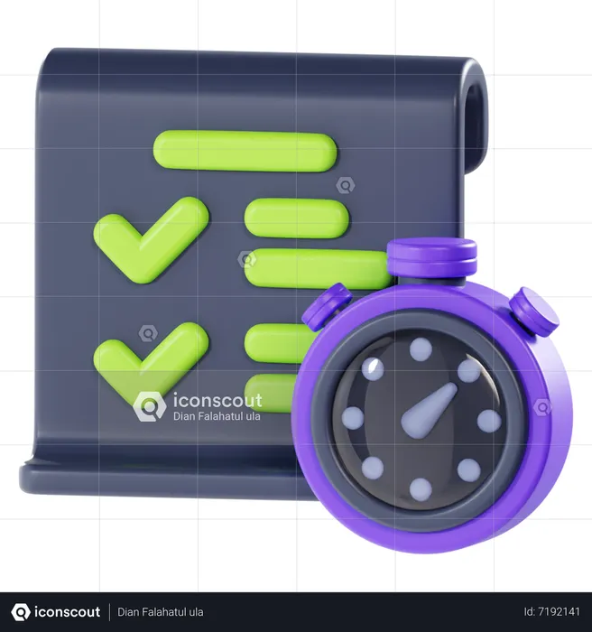 Task Time  3D Icon