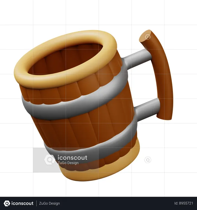 Tasse en bois  3D Icon