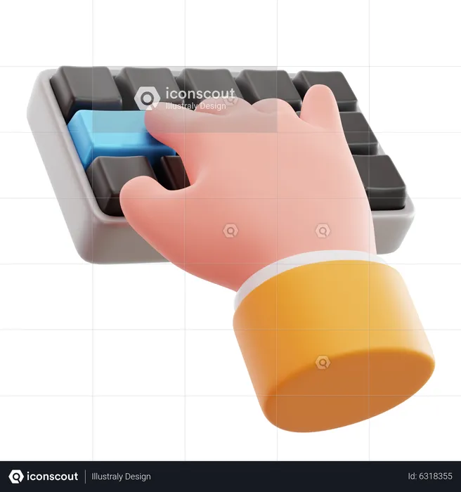 Tastatur tippen Handgeste  3D Icon
