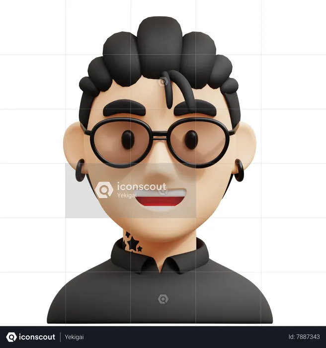 Tattoed Guy  3D Icon