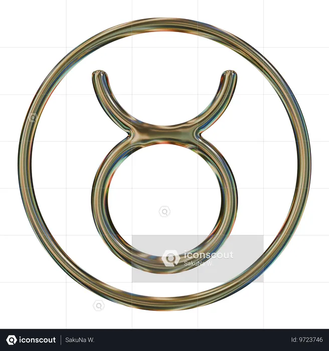 Icône 3d du zodiaque Taureau  3D Icon