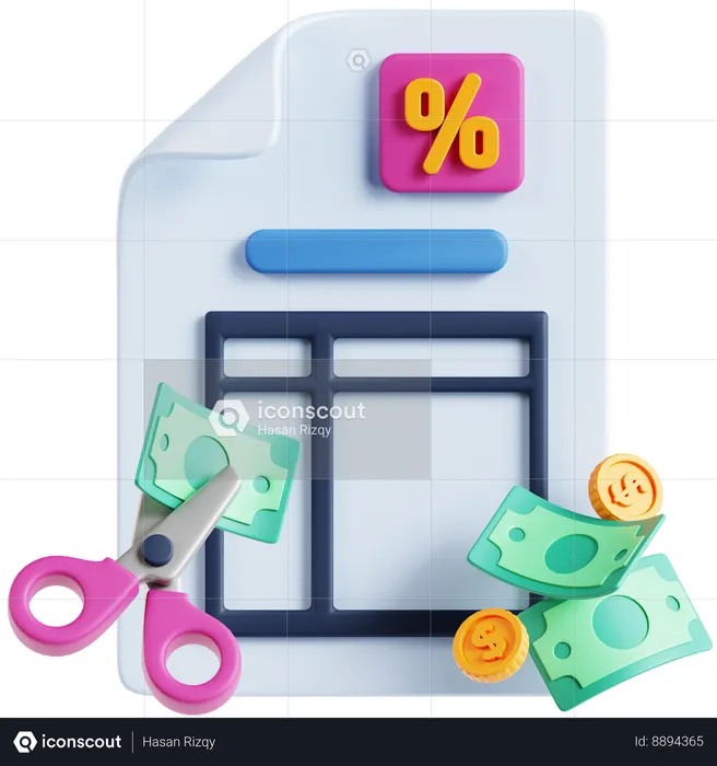 Taux d'imposition  3D Icon