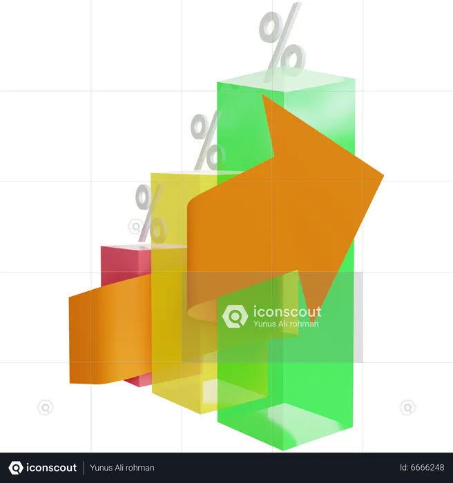 Taux d'intérêt  3D Icon