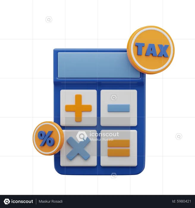 Tax Calculation  3D Icon