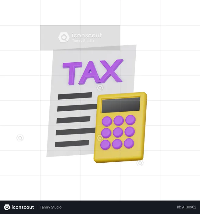 Tax Calculation  3D Icon