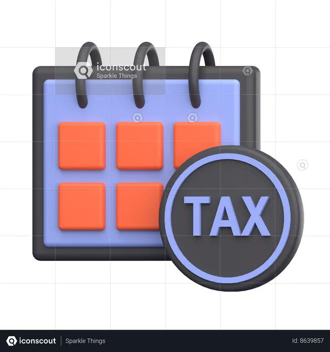 Tax Date  3D Icon