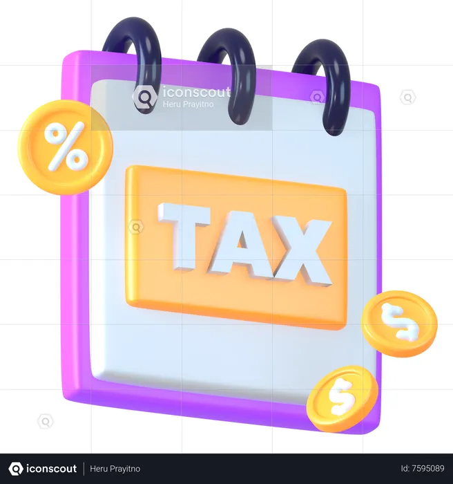 Tax Date  3D Icon