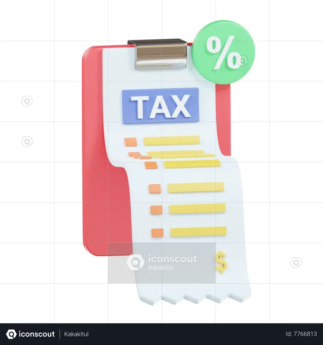 Tax Document  3D Icon