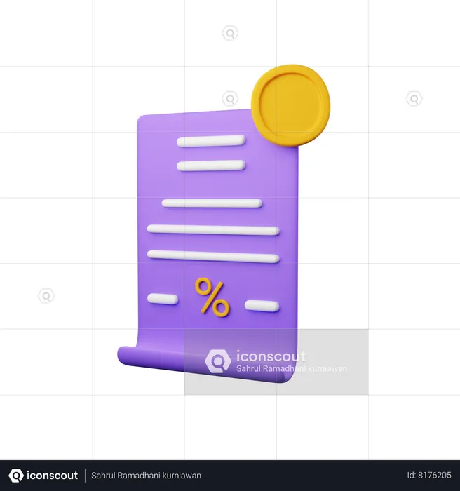 Tax Document  3D Icon