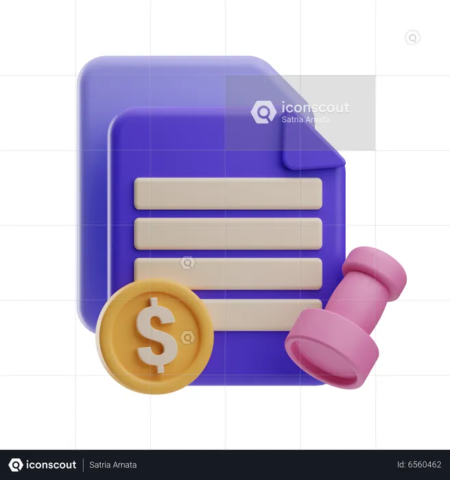 Tax Document  3D Icon