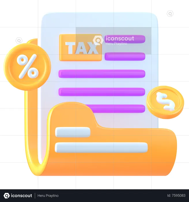 Tax Document  3D Icon