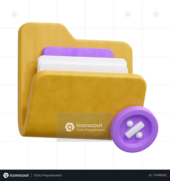 Tax Document Folder  3D Icon