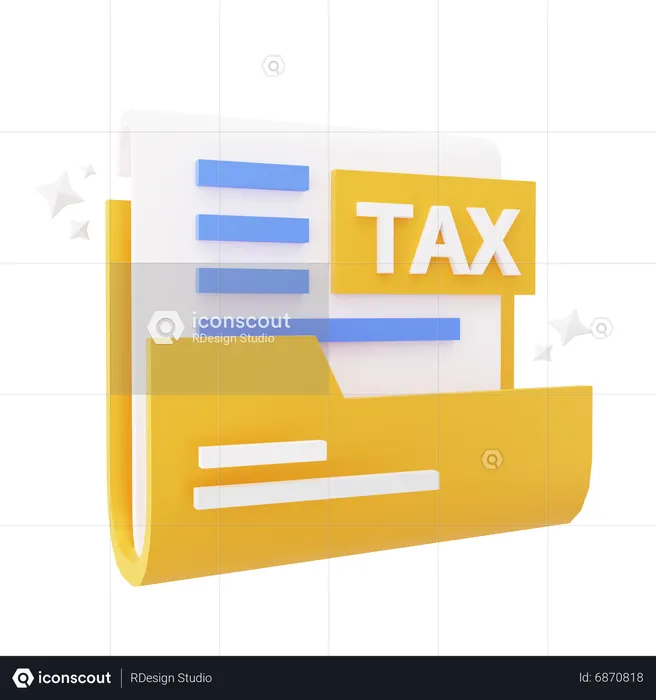 Tax Document Folder  3D Icon