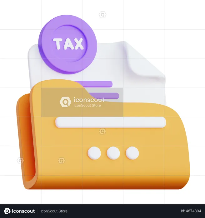 Tax Document Folder  3D Illustration