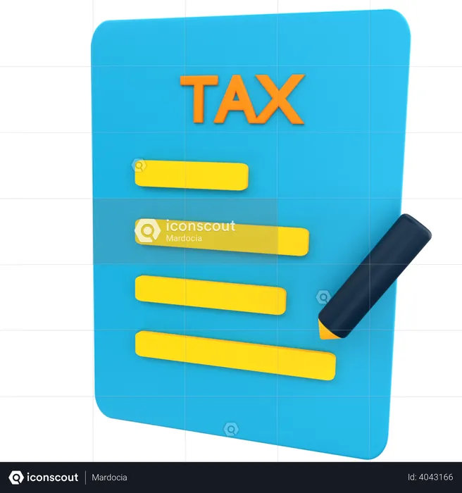 Tax File  3D Illustration