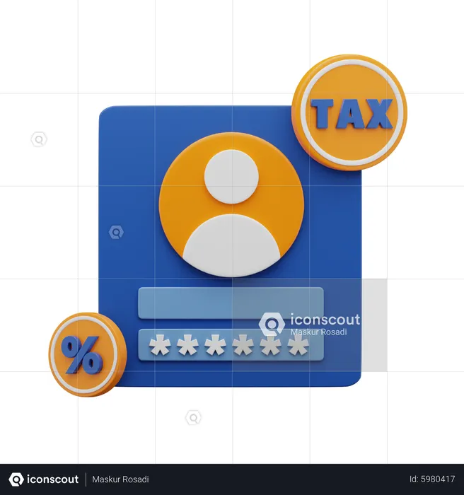 Tax Login  3D Icon